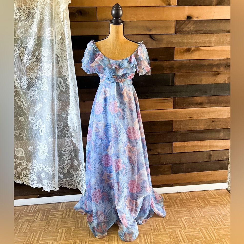 American-vintage Women's Blue and Pink Dress
